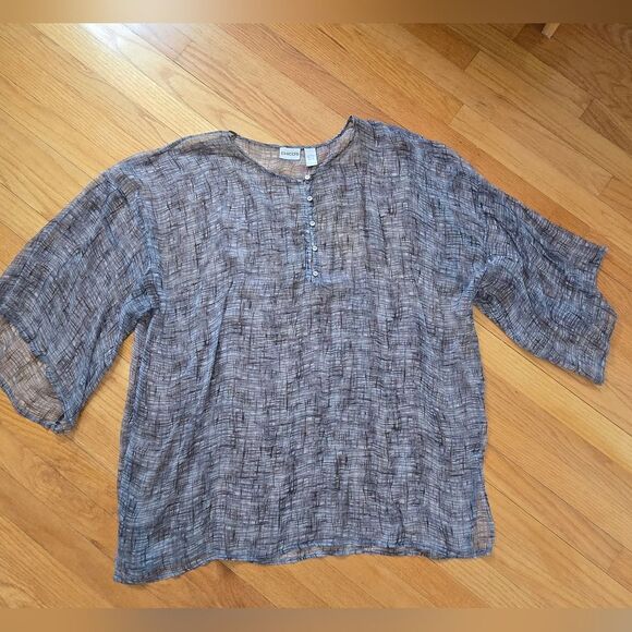 Chico's silk Kimono top flowy - Picture 4 of 6